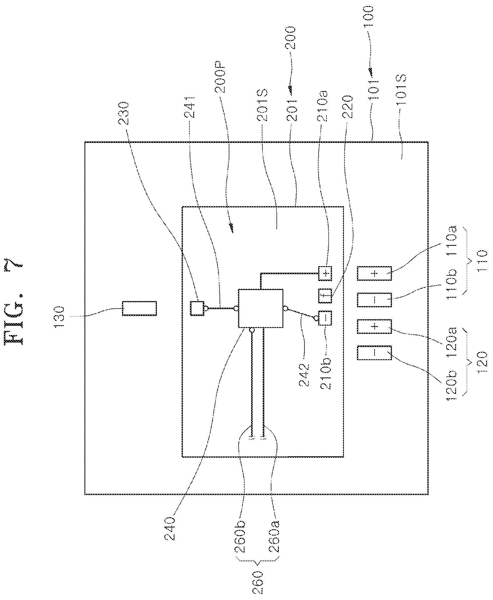 Patent US12622322 Figure 7 – Semiconductor package having ordered wire arrangement between differential pair connection pads