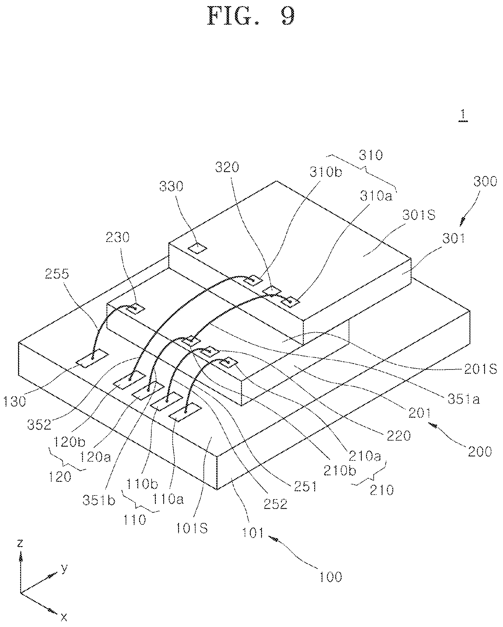 Patent US12622322 Figure 9 – Semiconductor package having ordered wire arrangement between differential pair connection pads