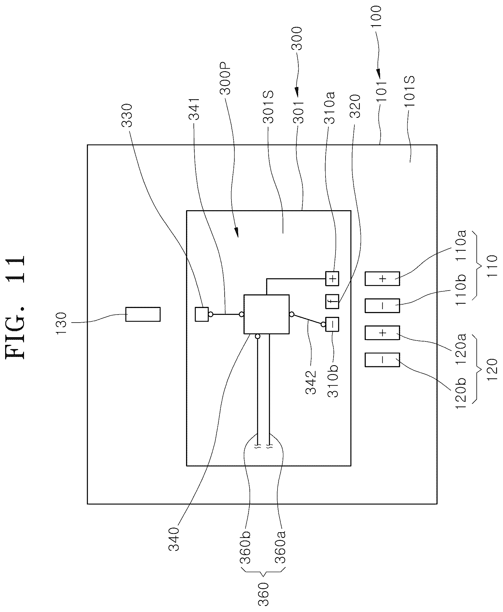 Patent US12622322 Figure 11 – Semiconductor package having ordered wire arrangement between differential pair connection pads
