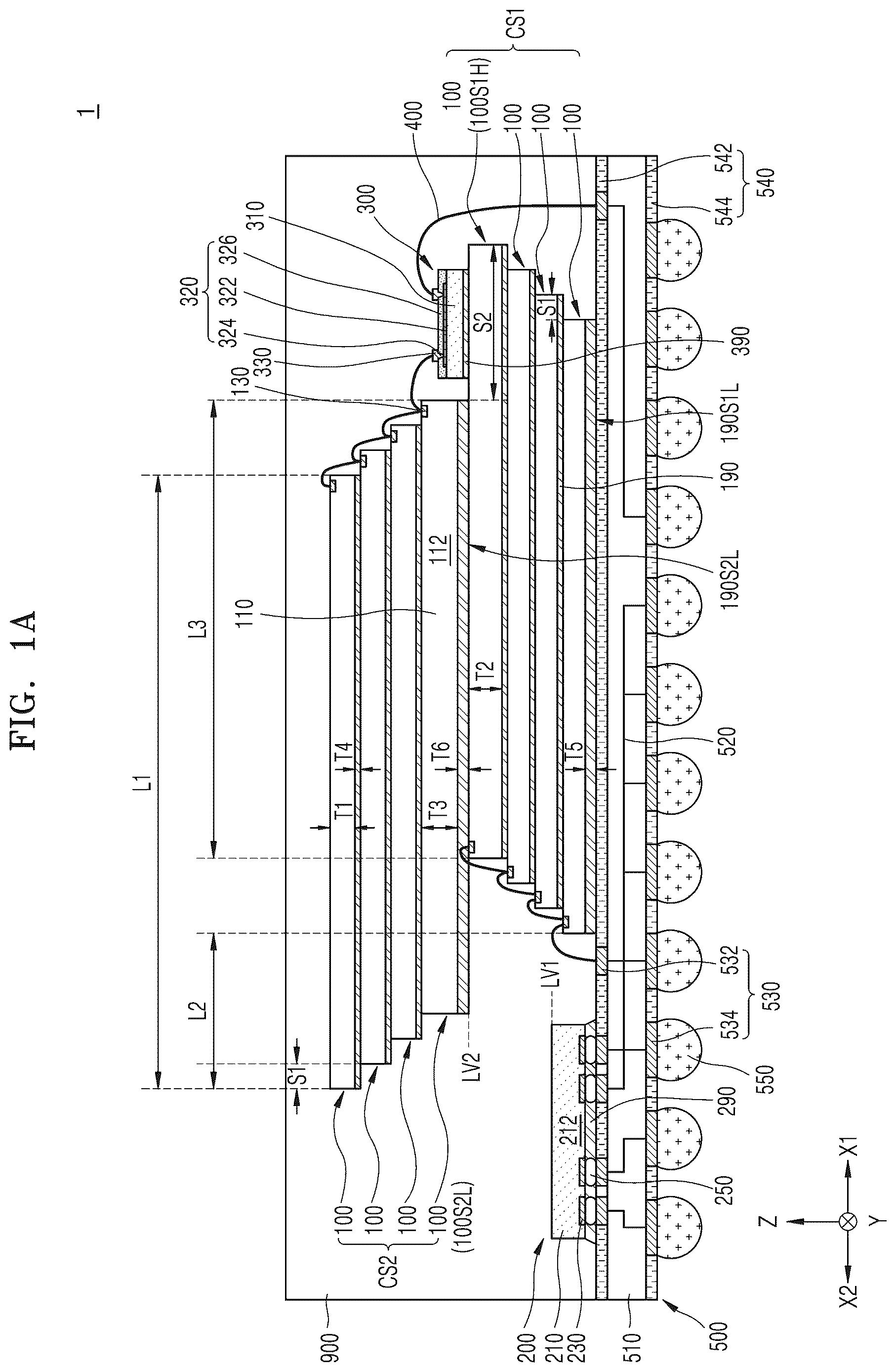 Patent US12622330 Figure 1 – Stacked semiconductor package