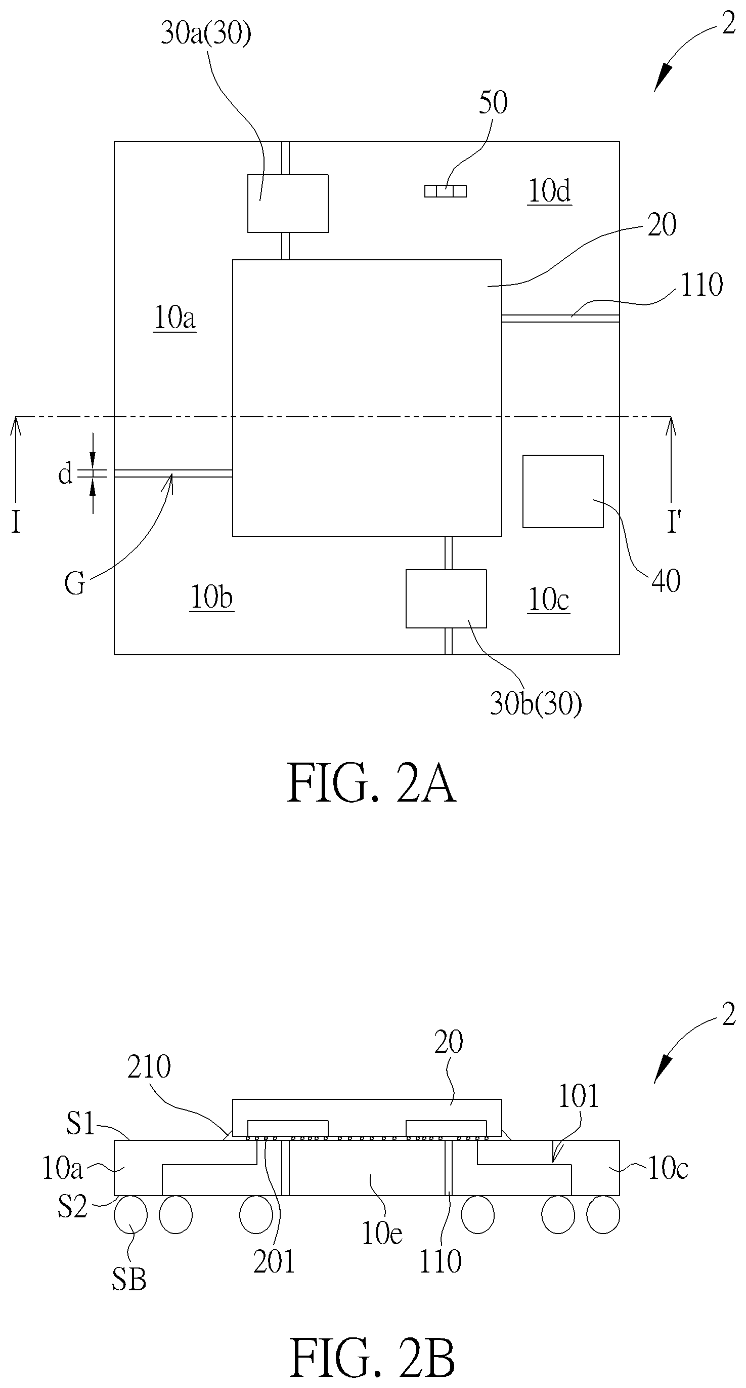 Patent US12622332 Figure 2 – Semiconductor package using substrate block integration