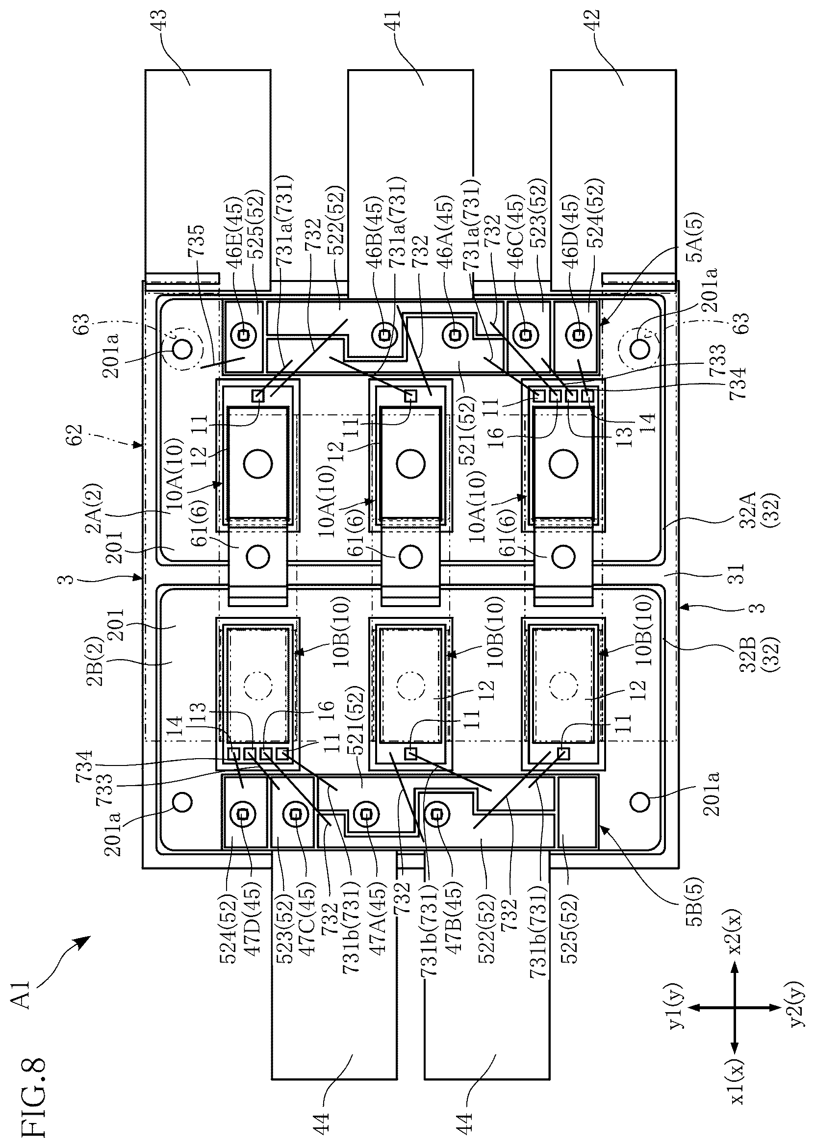 Patent US12622334 Figure 8 – Semiconductor module