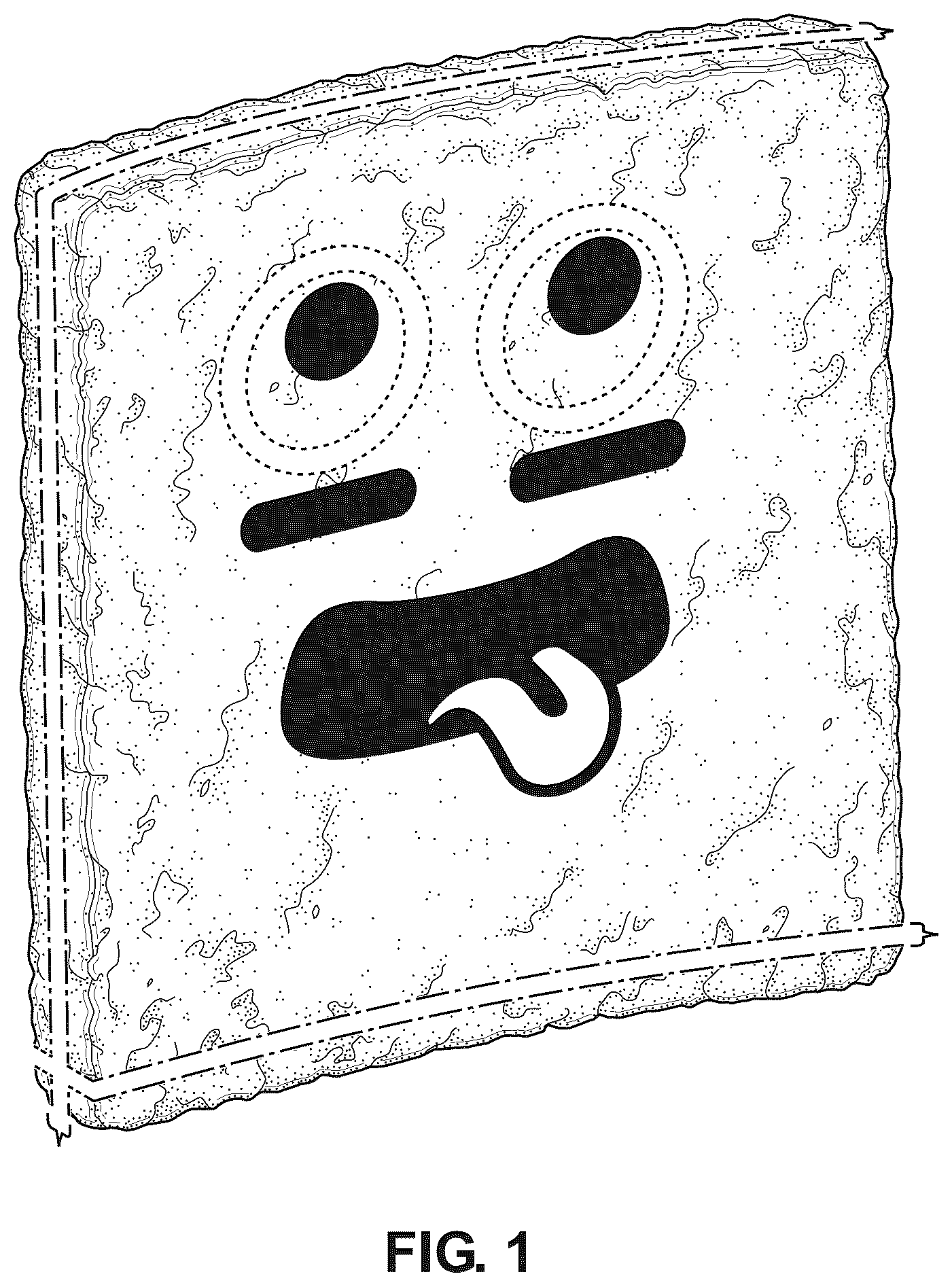 Patent USD1123298 — Cereal food piece with emoji — Figure 1