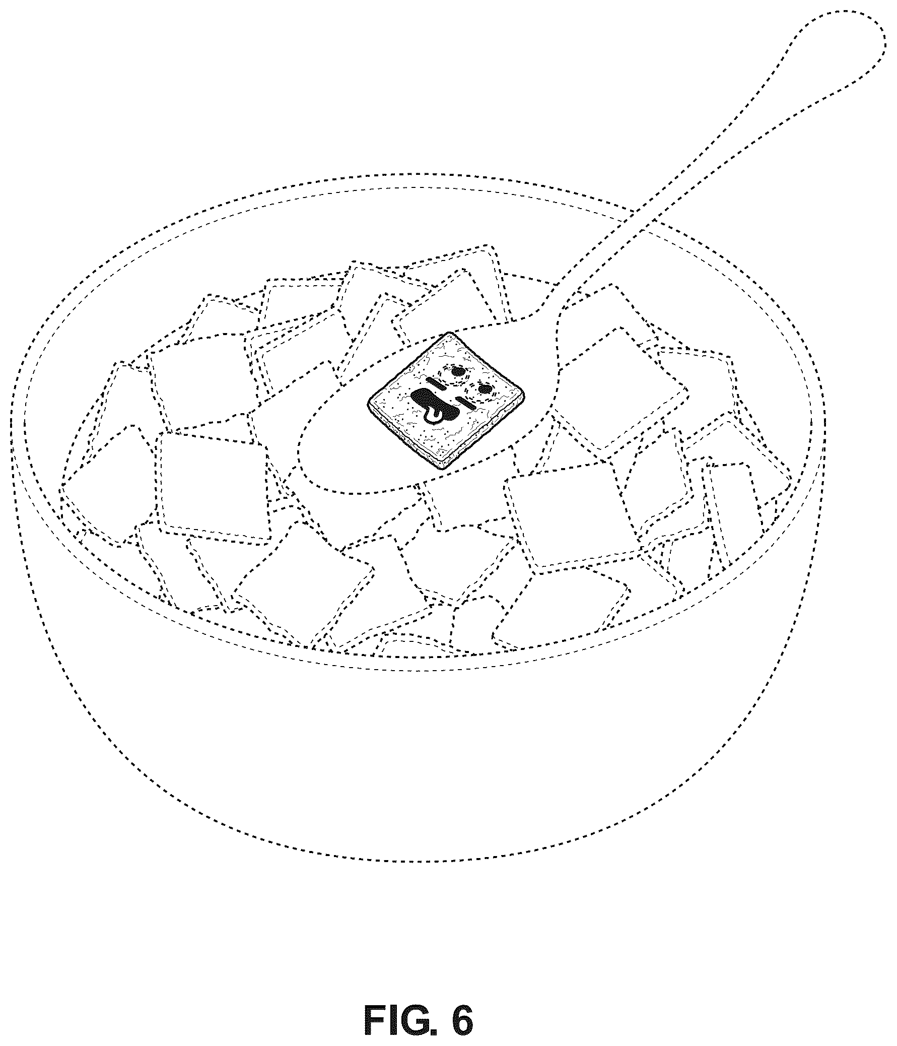 Patent USD1123298 Figure 5 – Cereal food piece with emoji