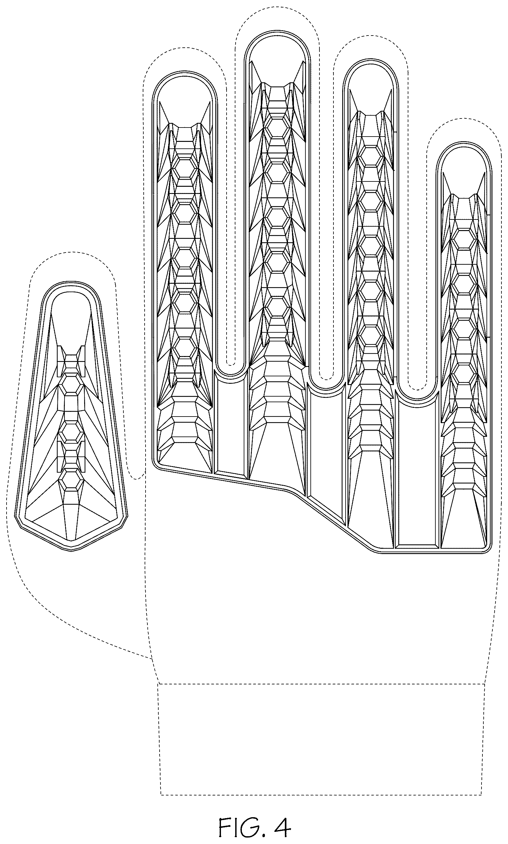 Patent USD1123302 Figure 3 – Glove