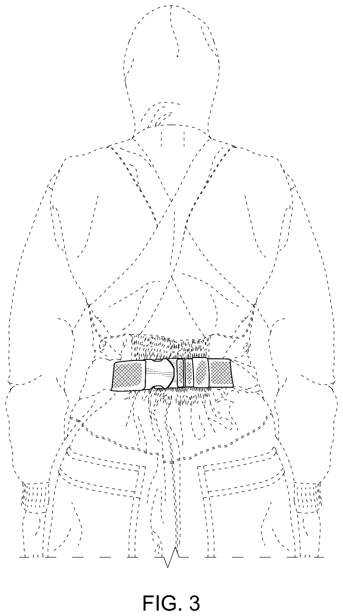 Patent USD1123303 Figure 3 – Belt for ski/snowboard bibs