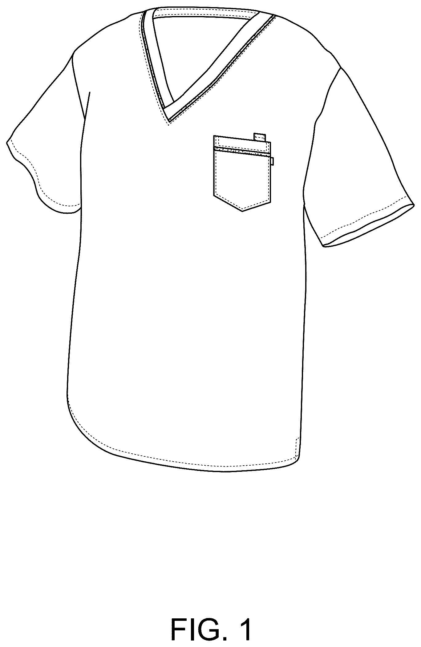 Patent USD1123306 — Medical garment top — Figure 1