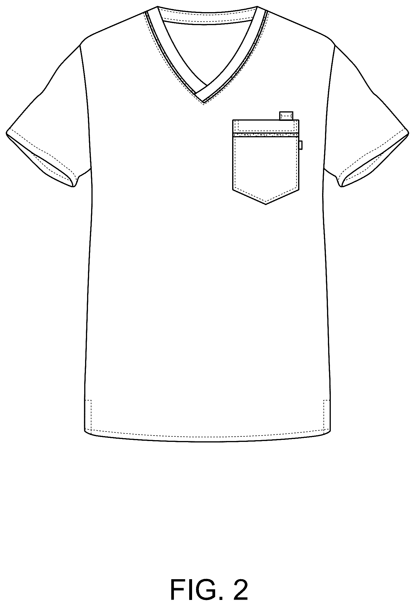 Patent USD1123306 Figure 2 – Medical garment top