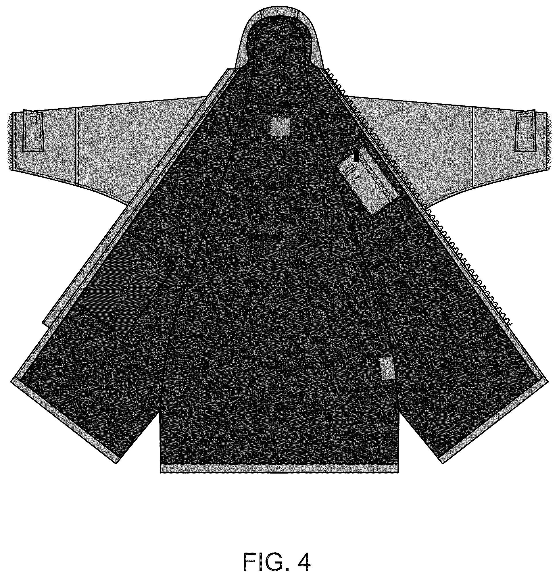 Patent USD1123307 Figure 4 – Garment