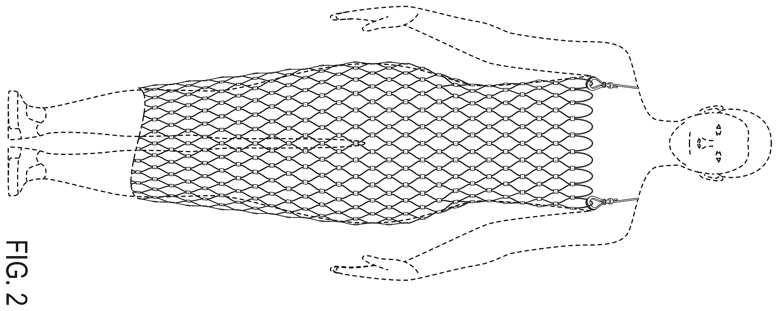 Patent USD1123309 Figure 2 – Tube garment of metal cable mesh