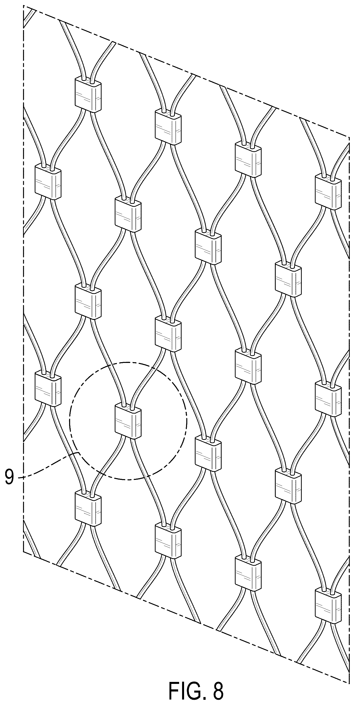 Patent USD1123309 Figure 7 – Tube garment of metal cable mesh