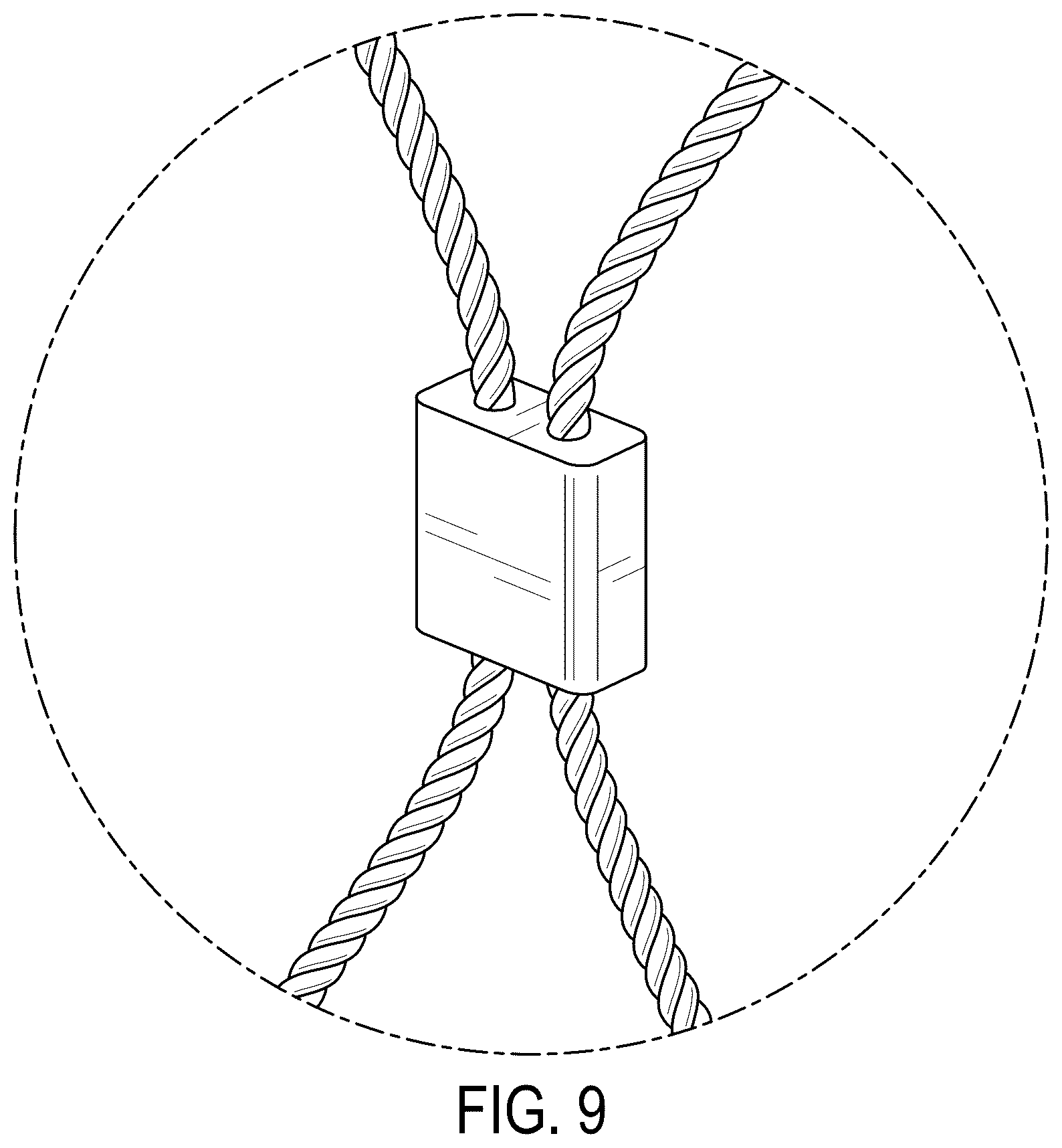 Patent USD1123309 Figure 8 – Tube garment of metal cable mesh