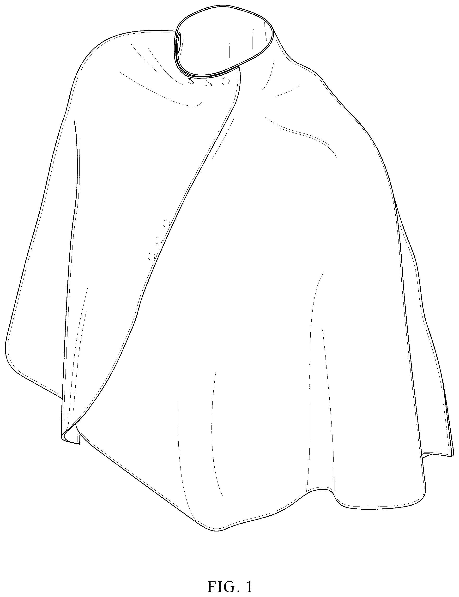 Patent USD1123311 Figure 1 – Waterproof shower cape