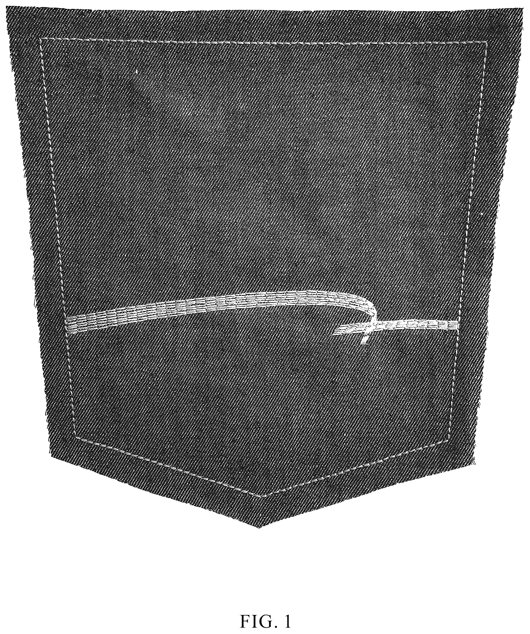 Patent USD1123315 Figure 1 – Pocket