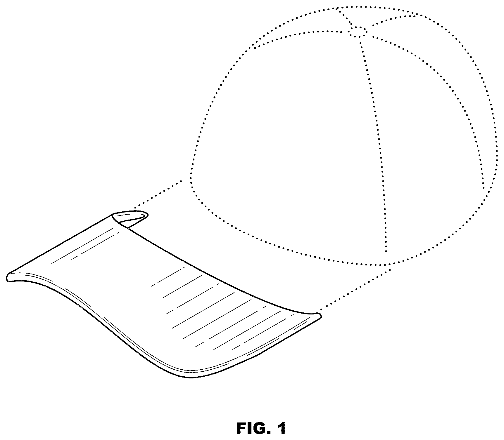 Patent USD1123317 — Curved visor — Figure 1