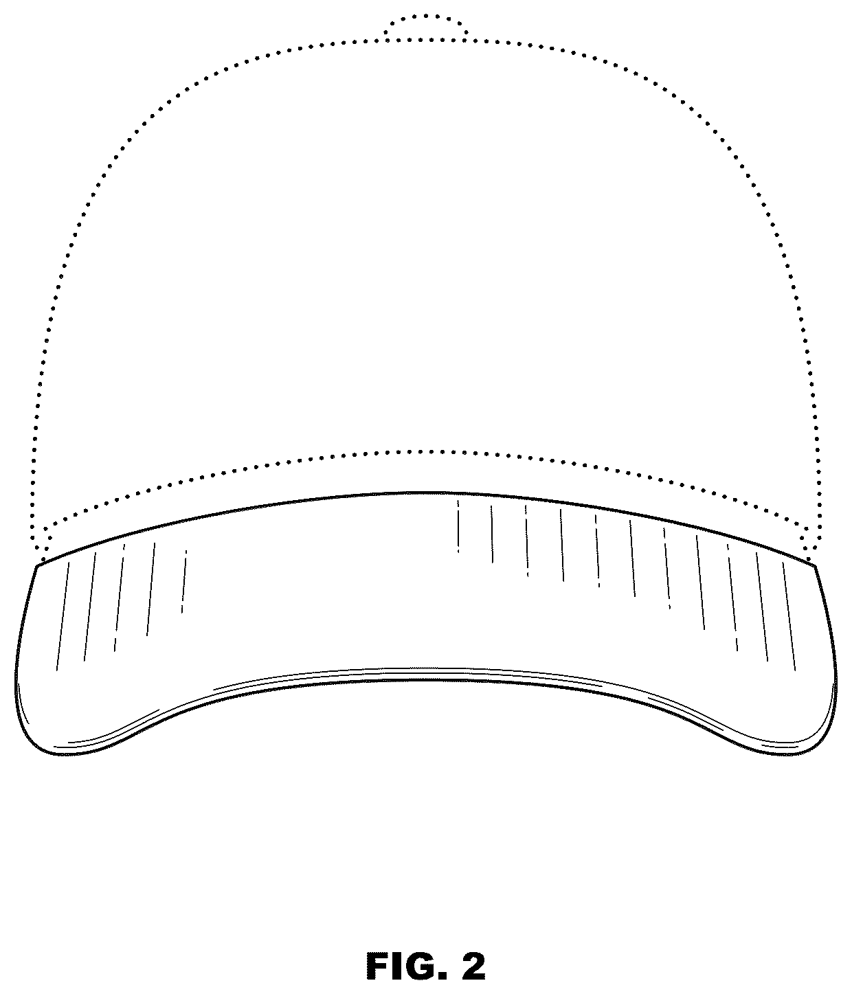 Patent USD1123317 Figure 2 – Curved visor