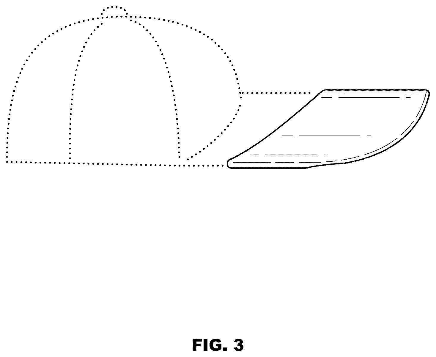 Patent USD1123317 Figure 3 – Curved visor