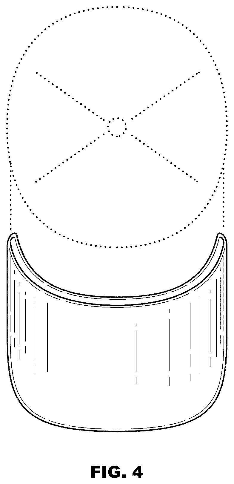 Patent USD1123317 Figure 4 – Curved visor