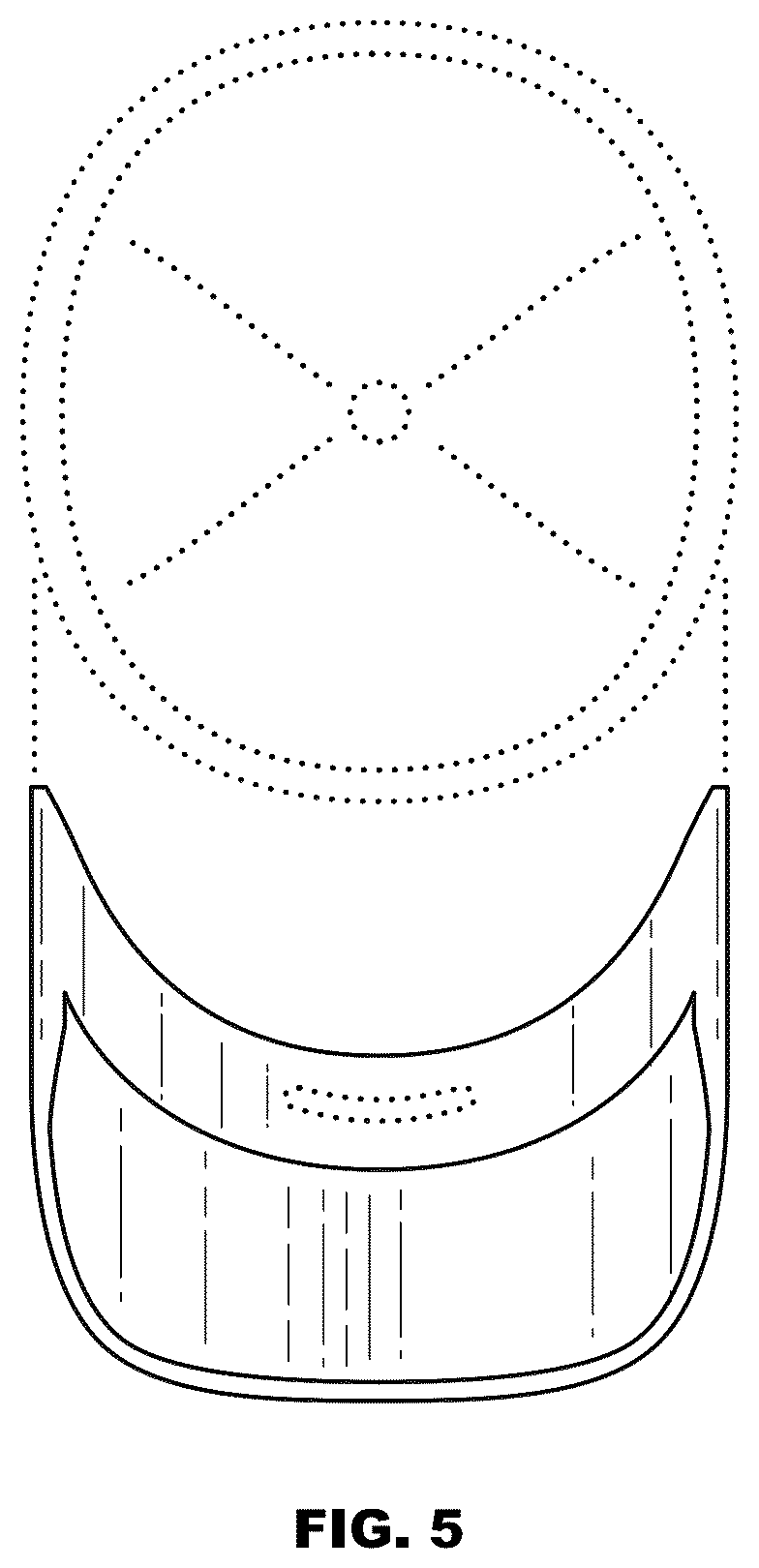 Patent USD1123317 Figure 5 – Curved visor