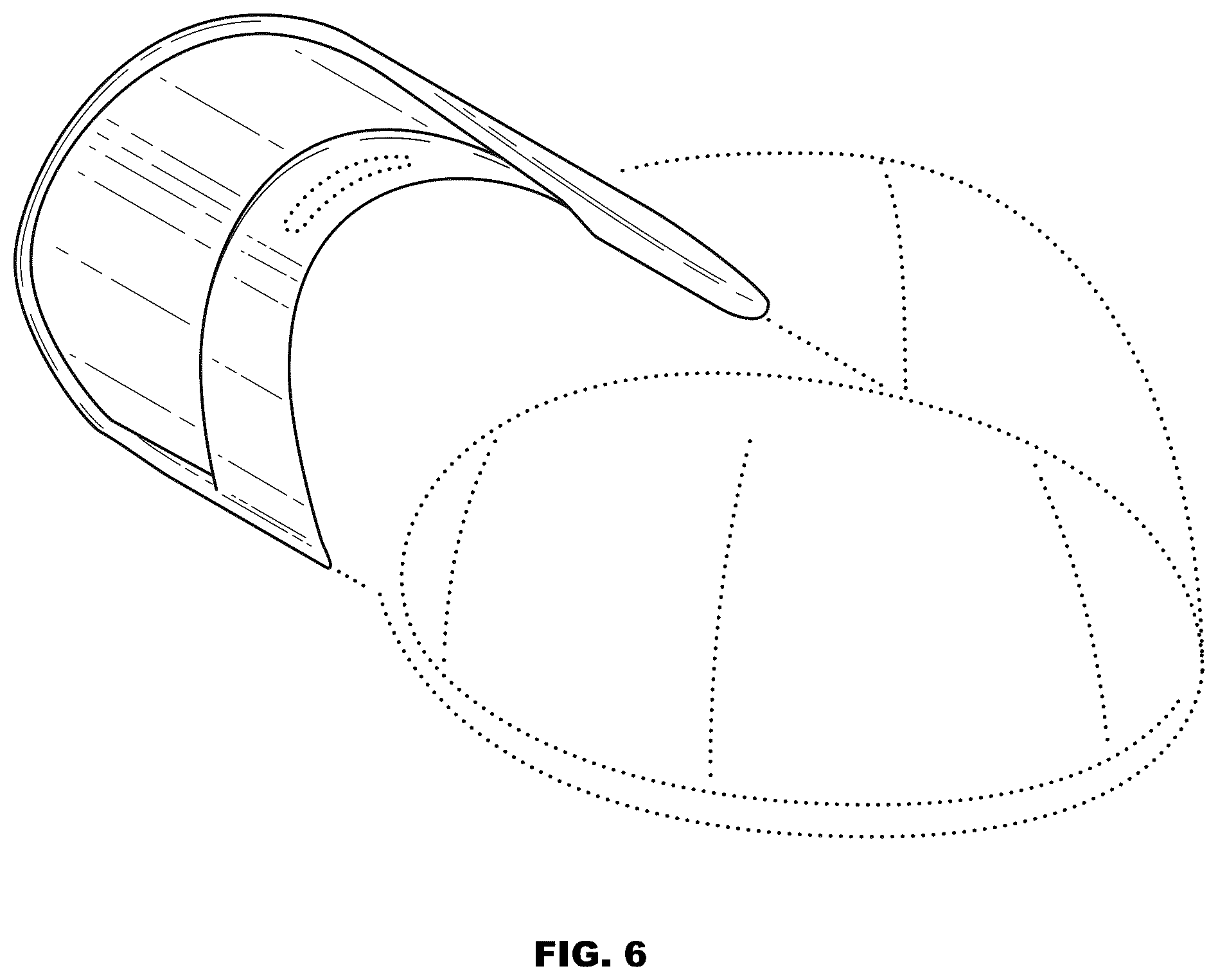 Patent USD1123317 Figure 6 – Curved visor