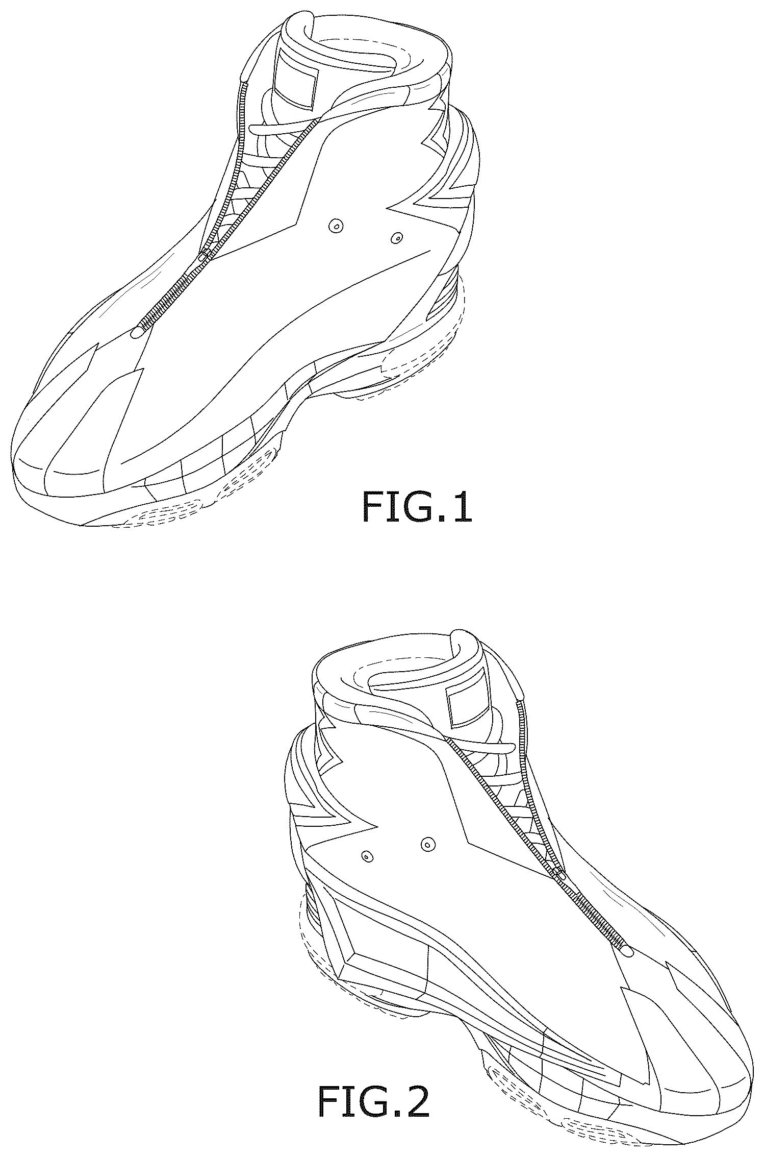 Patent USD1123318 Figure 1 – Athletic shoe with wing