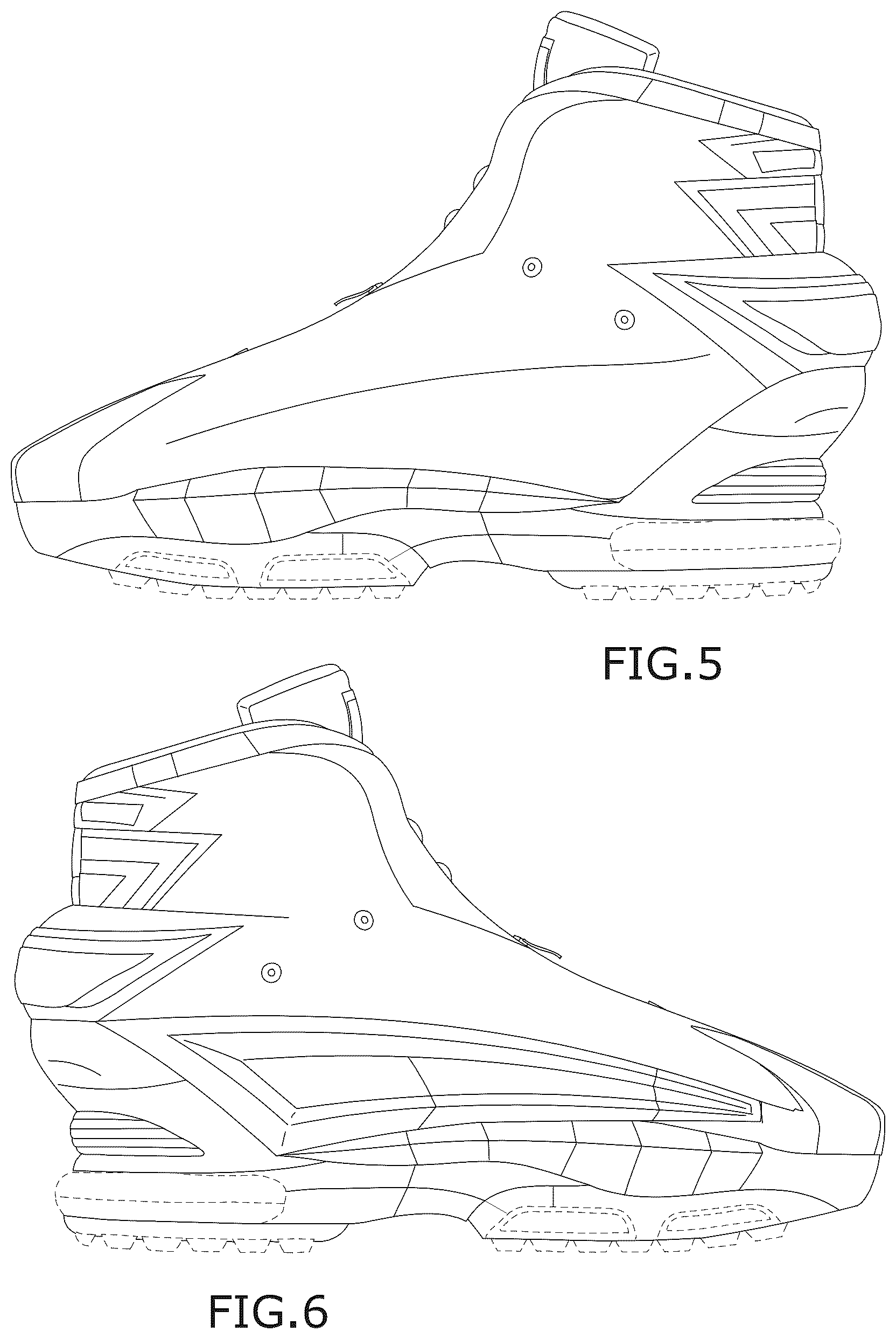 Patent USD1123318 Figure 3 – Athletic shoe with wing