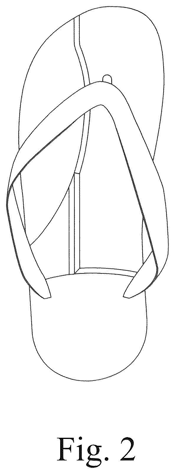 Patent USD1123325 Figure 2 – Flip flop style footwear