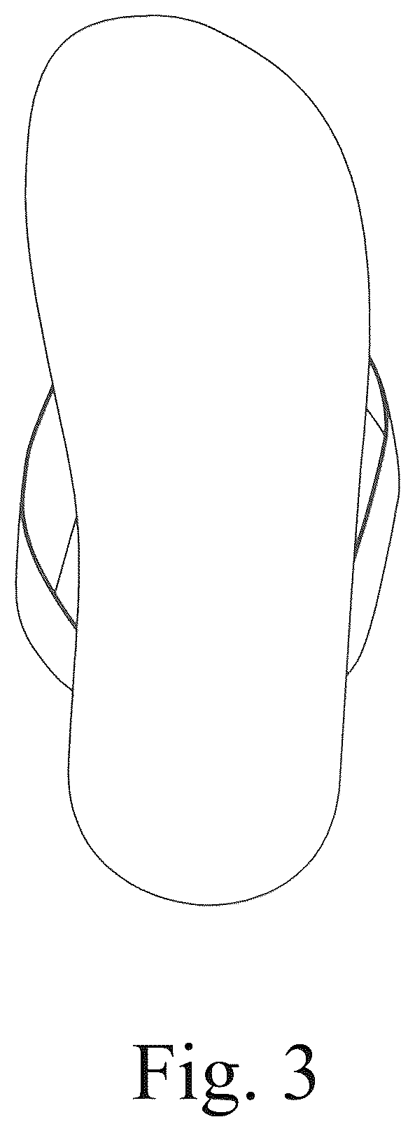 Patent USD1123325 Figure 3 – Flip flop style footwear