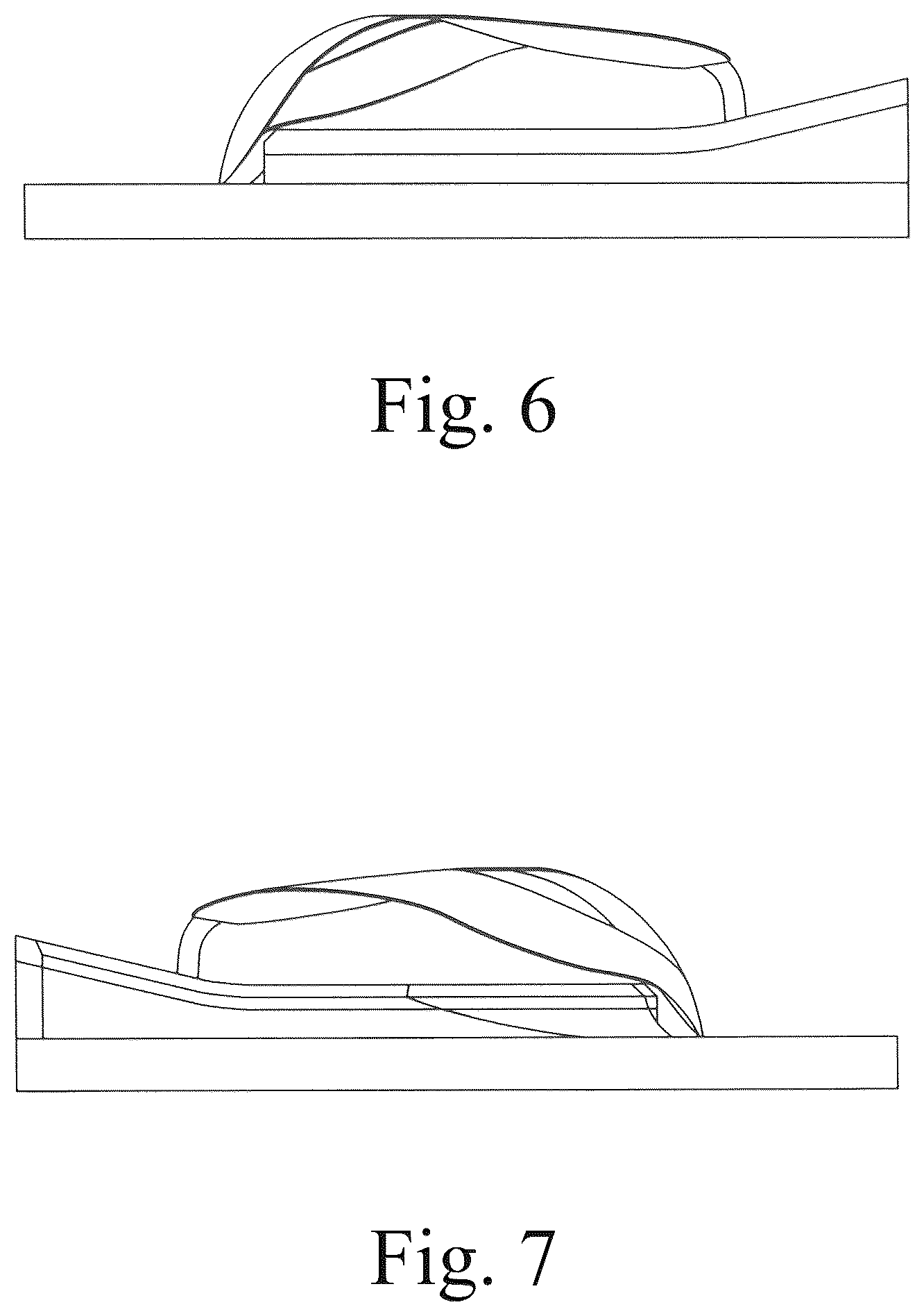 Patent USD1123325 Figure 5 – Flip flop style footwear