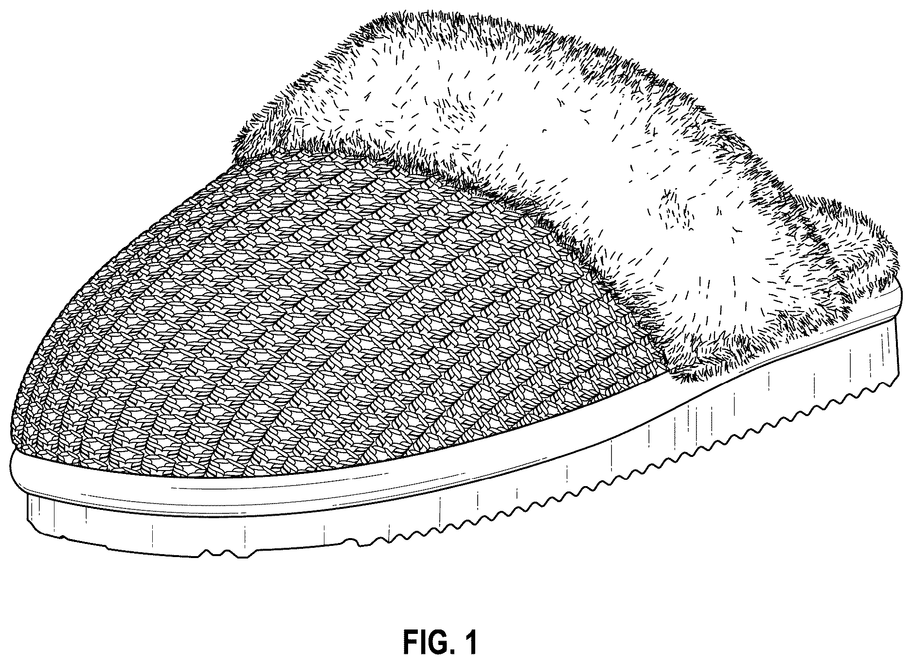 Patent USD1123327 — Knitted slippers — Figure 1