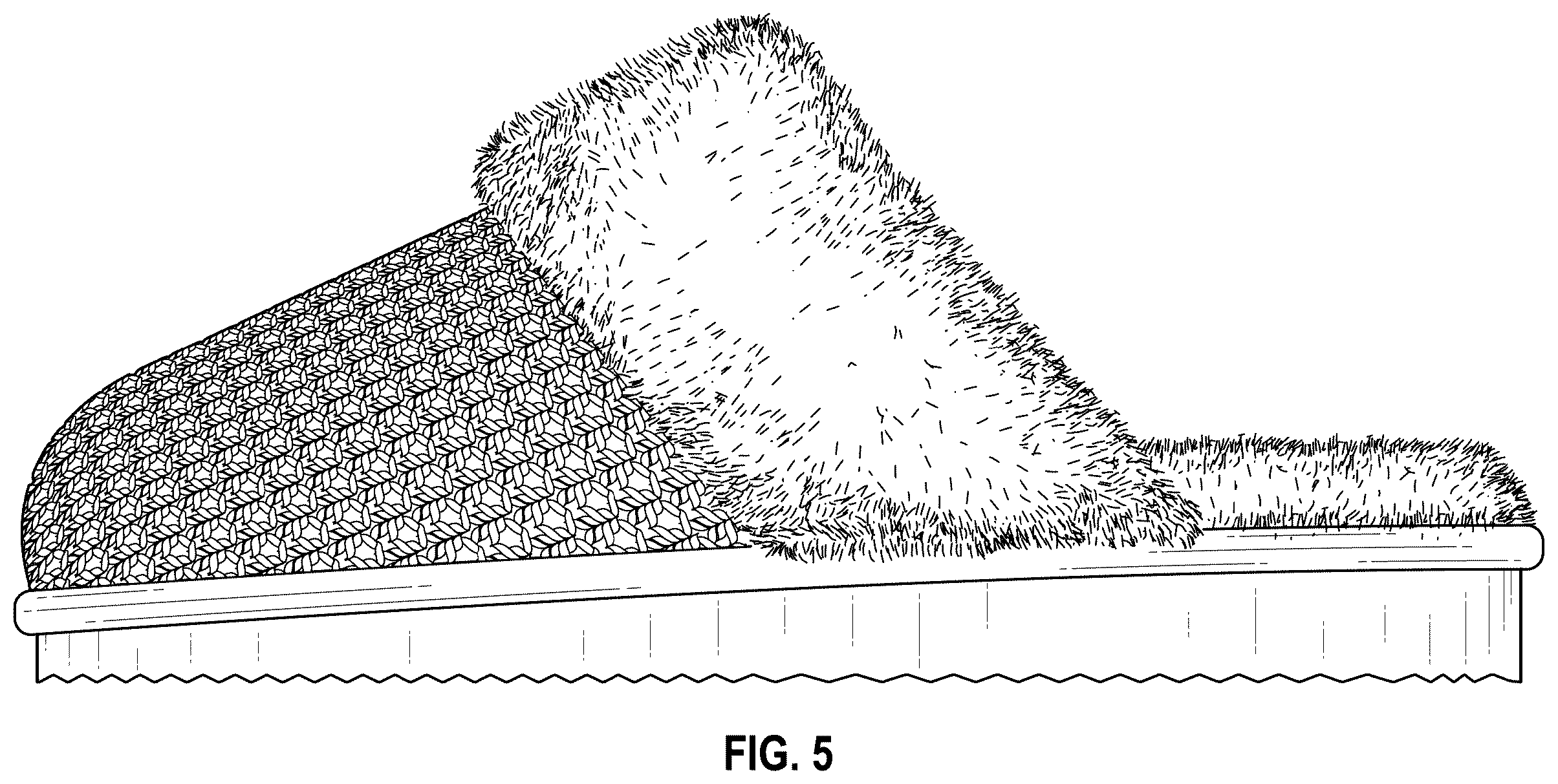 Patent USD1123327 Figure 5 – Knitted slippers