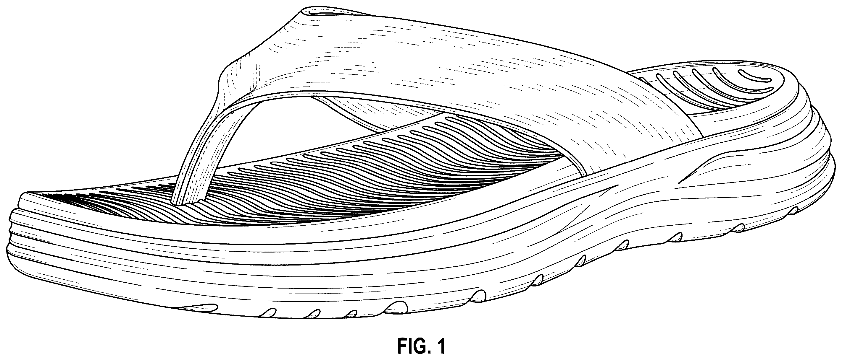 Patent USD1123329 Figure 1 – Flip flop