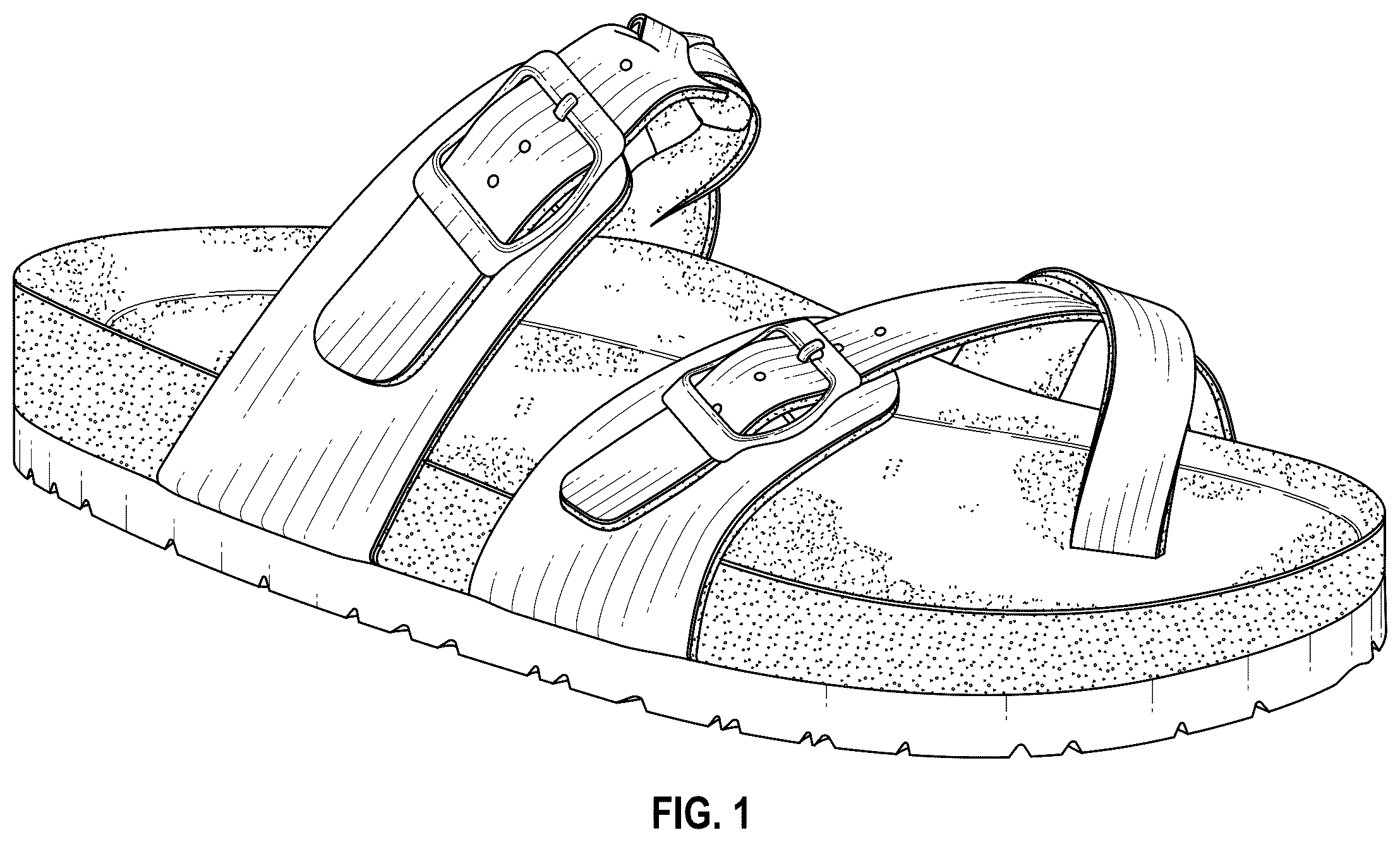 Patent USD1123330 Figure 1 – Sandals