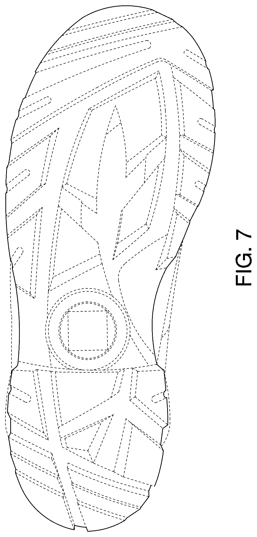 Patent USD1123336 Figure 7 – Footwear sole