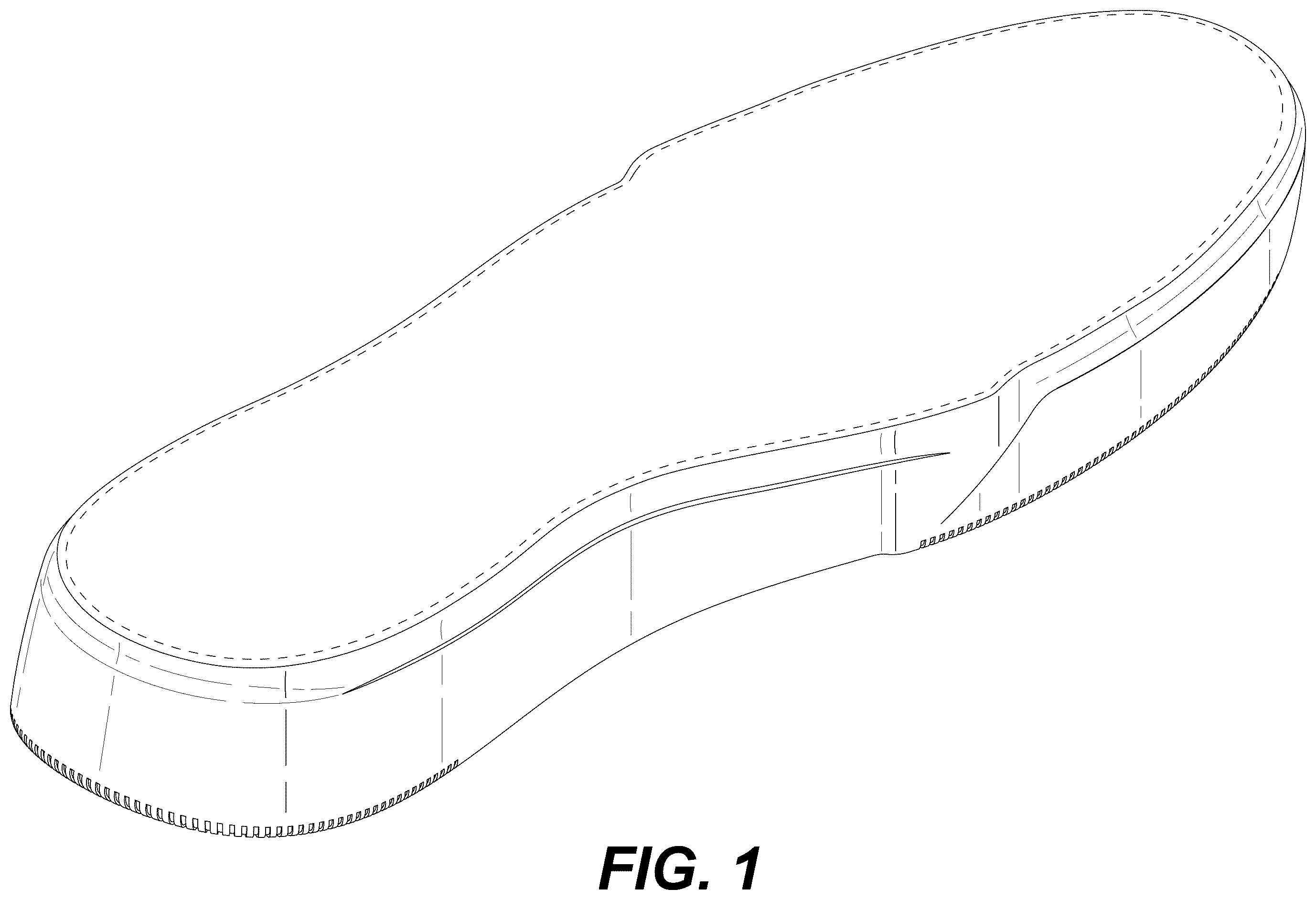 Patent USD1123337 Figure 1 – Sole for footwear