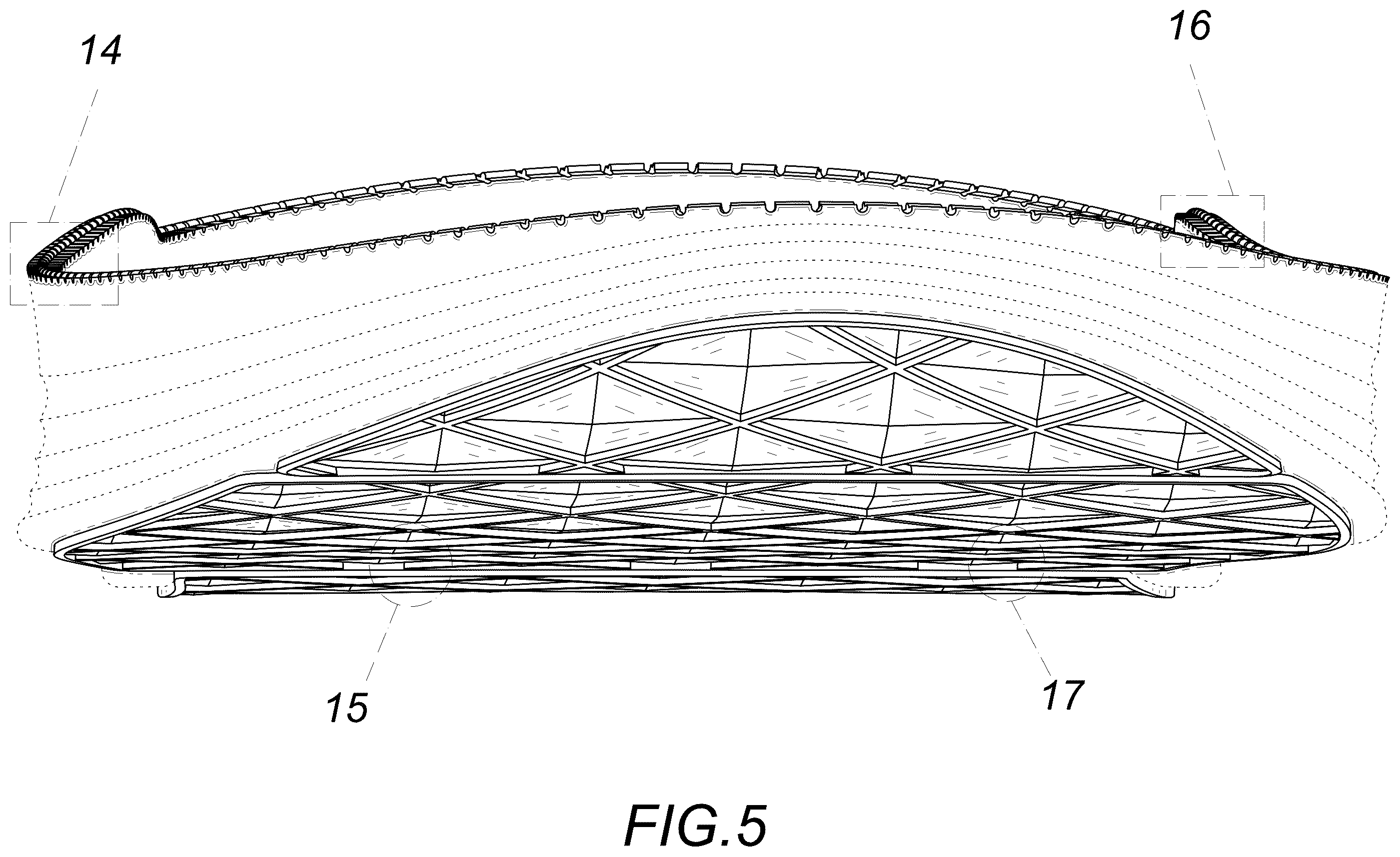 Patent USD1123339 Figure 5 – Shoe sole