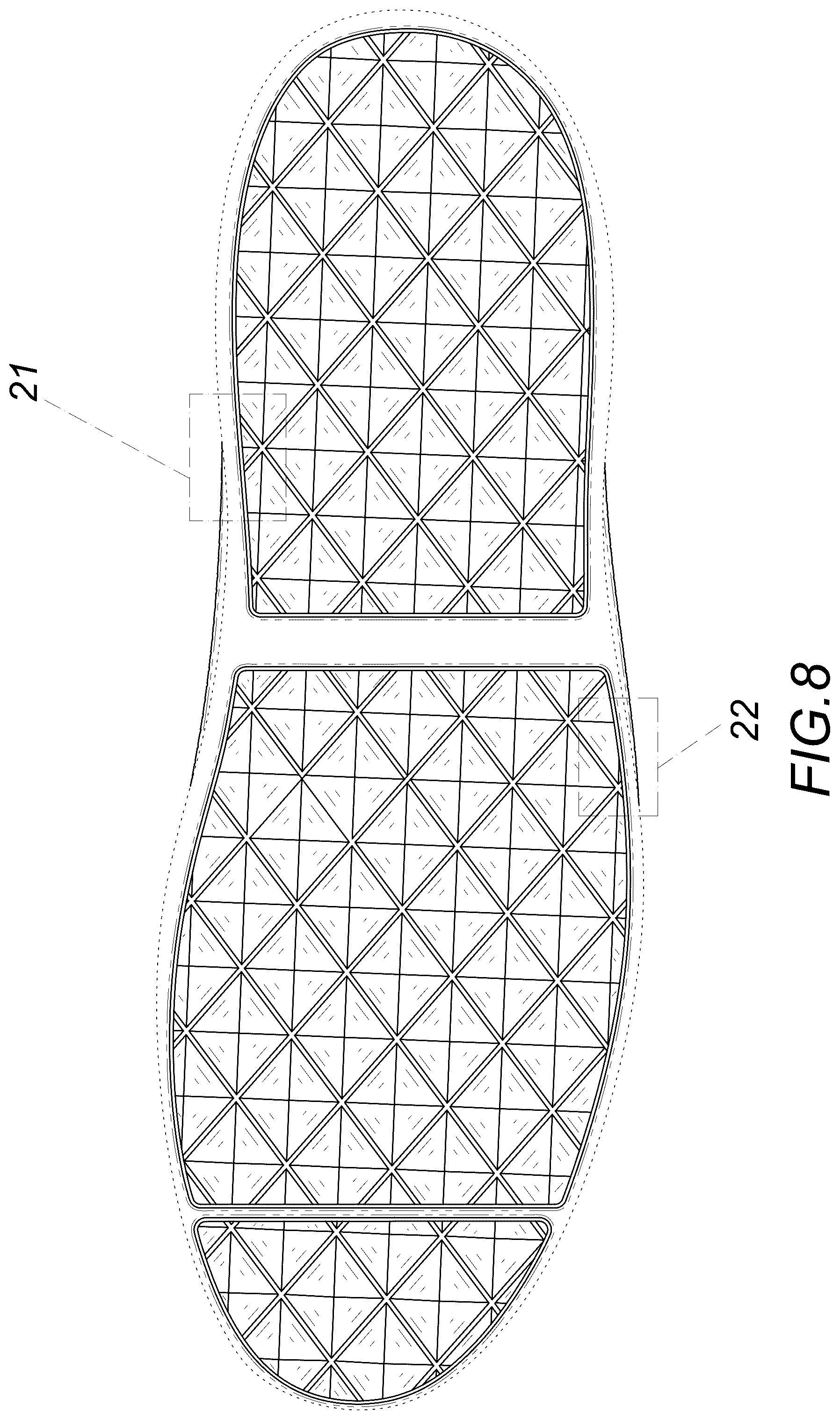 Patent USD1123339 Figure 8 – Shoe sole