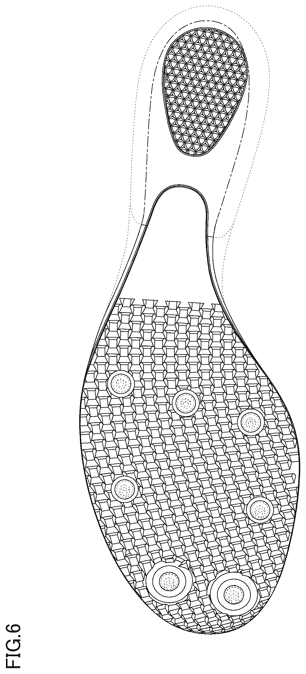 Patent USD1123341 Figure 5 – Shoe sole