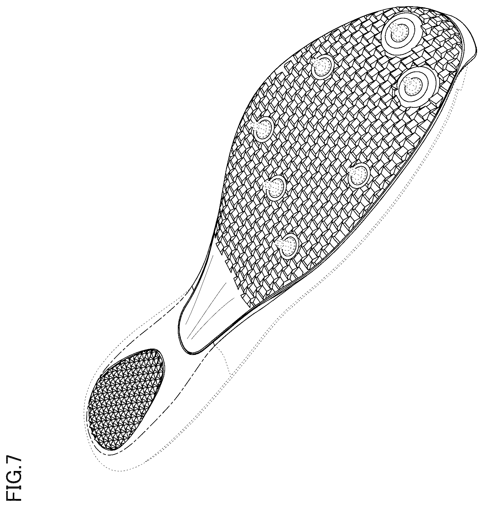 Patent USD1123341 Figure 6 – Shoe sole
