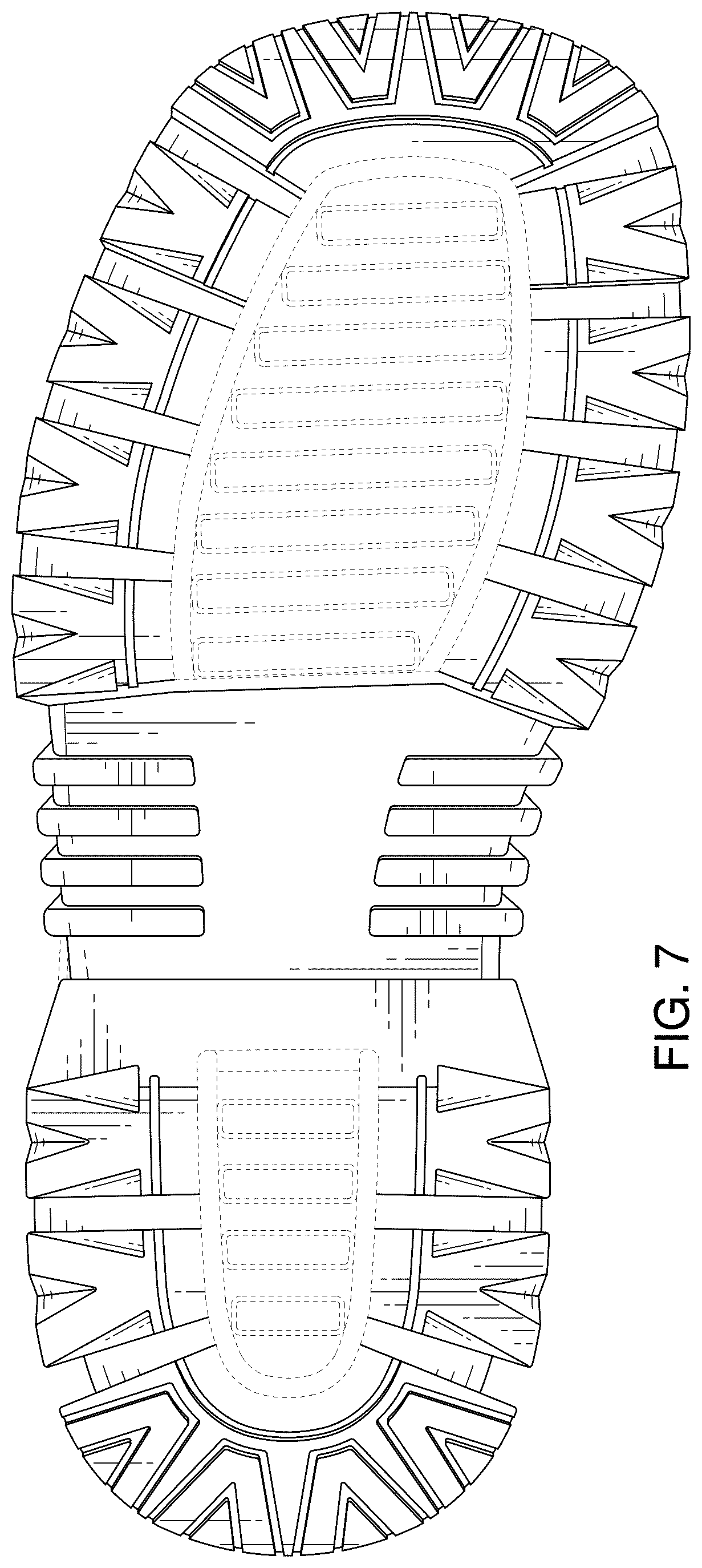 Patent USD1123342 Figure 7 – Footwear sole