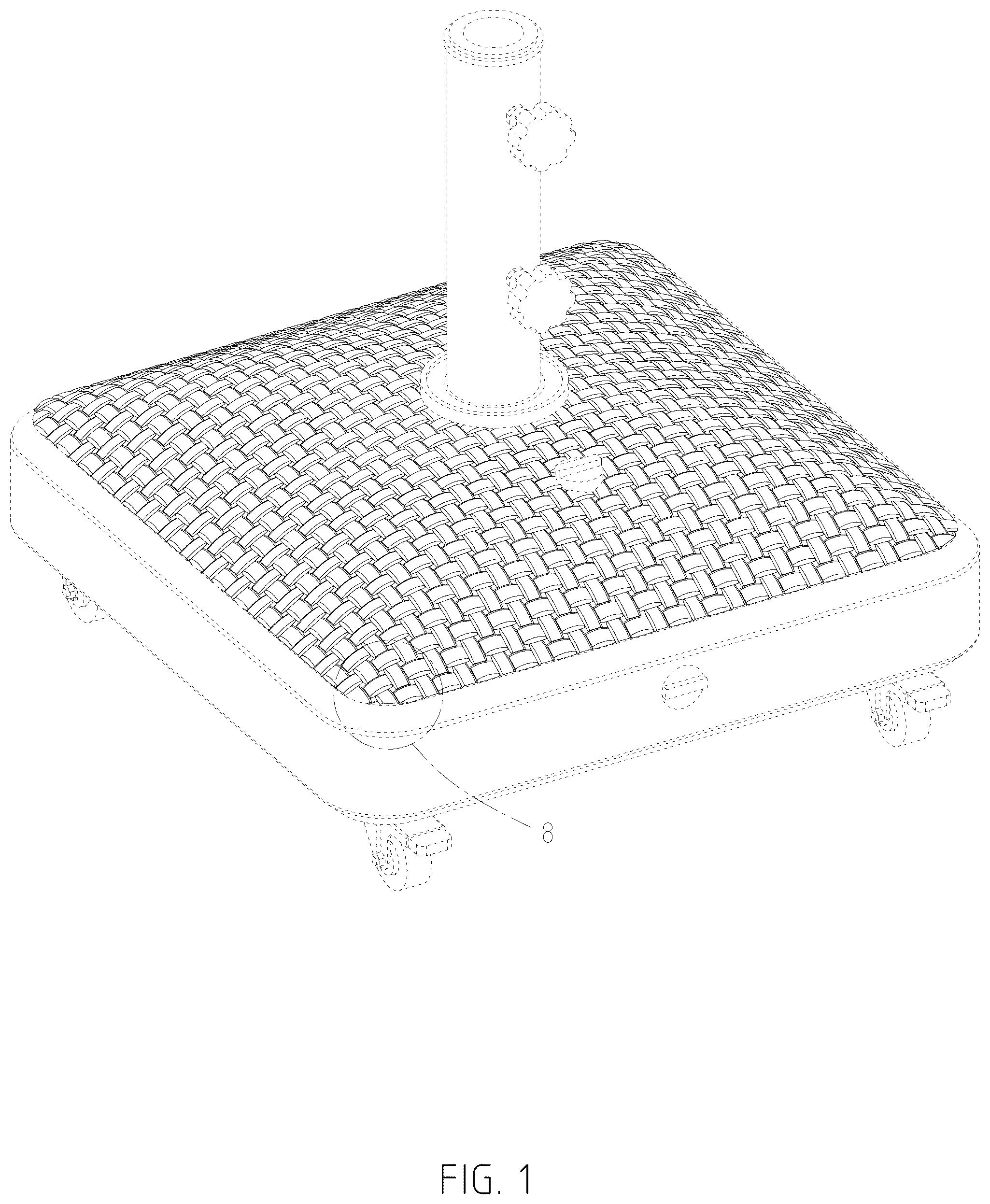 Patent USD1123347 Figure 1 – Umbrella base