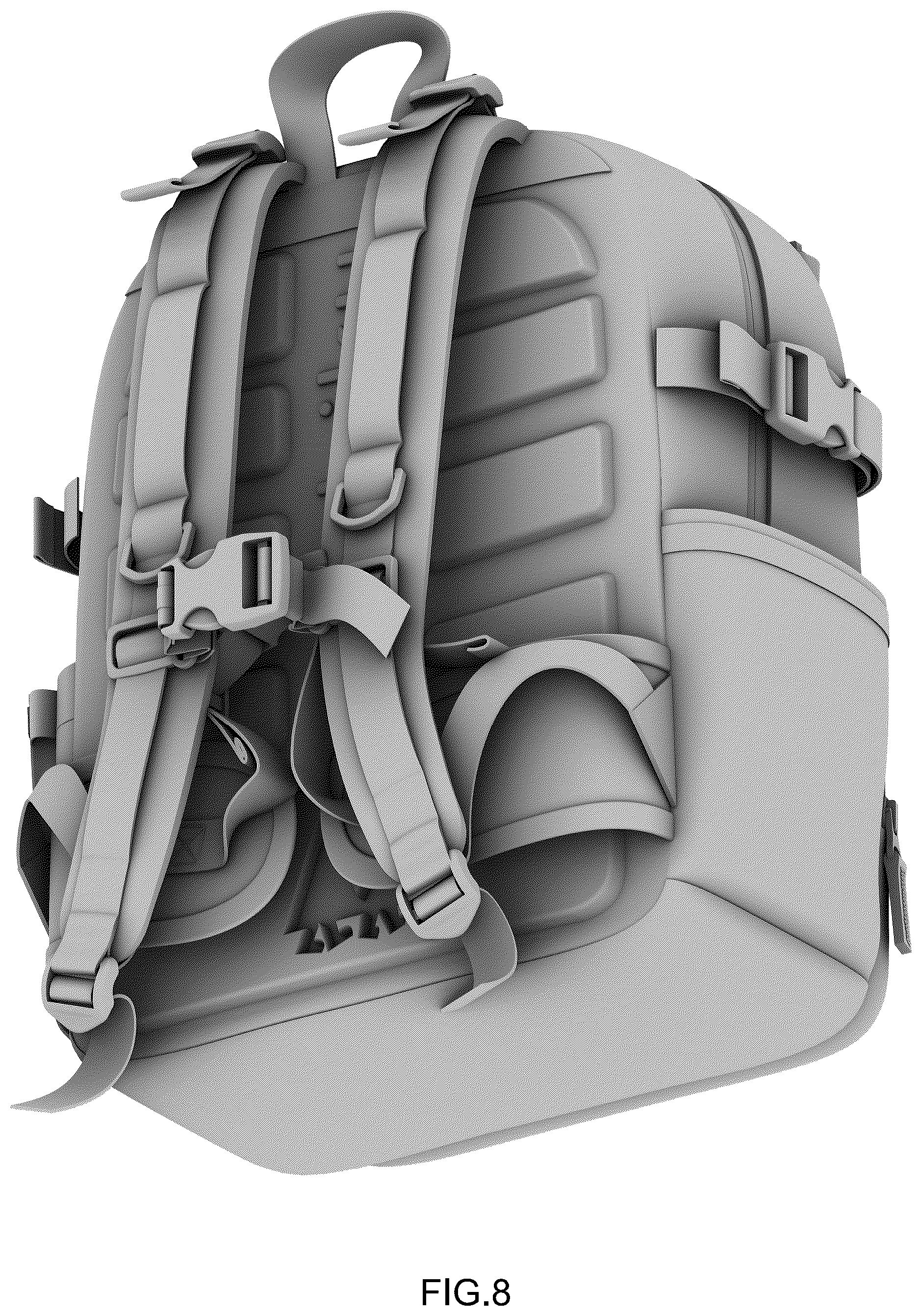 Patent USD1123358 Figure 8 – Backpack