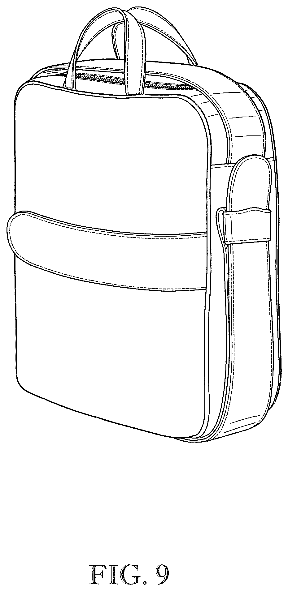Patent USD1123368 Figure 9 – Shoulder bag