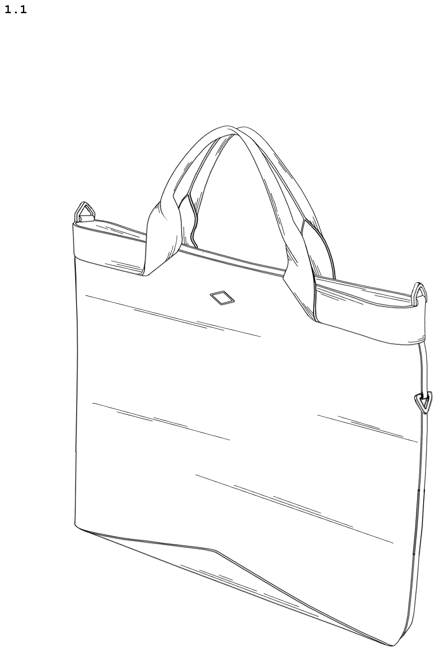 Patent USD1123373 Figure 1 – Bag