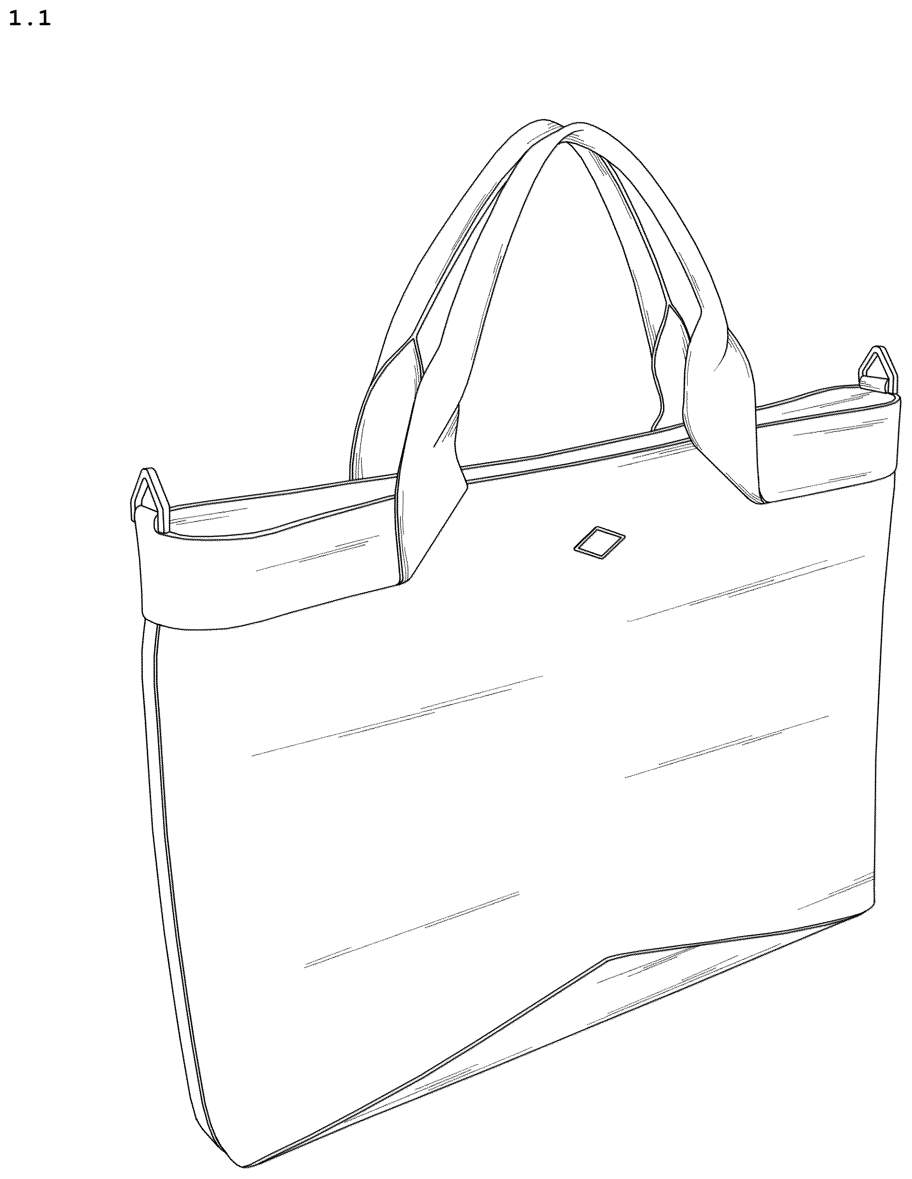 Patent USD1123374 Figure 1 – Bag
