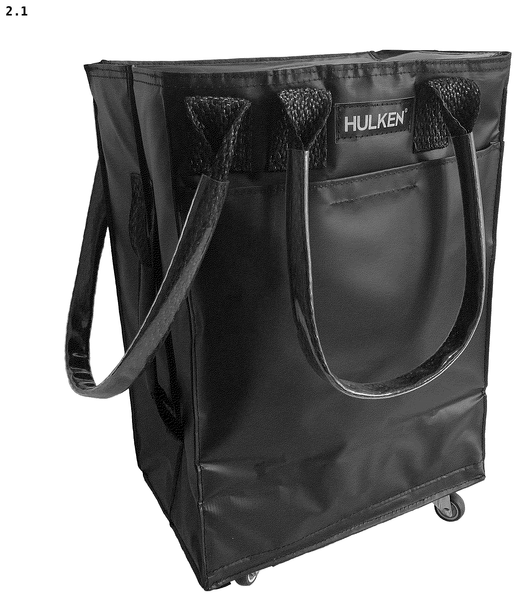 Patent USD1123384 Figure 1 – Cabin bag with wheels