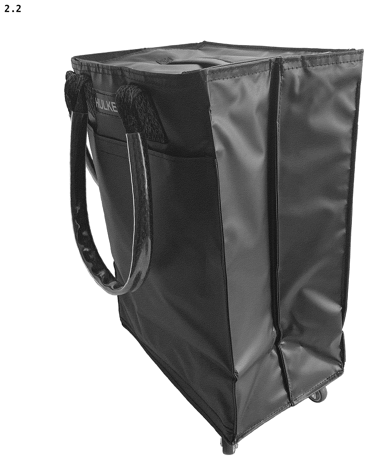Patent USD1123384 Figure 2 – Cabin bag with wheels