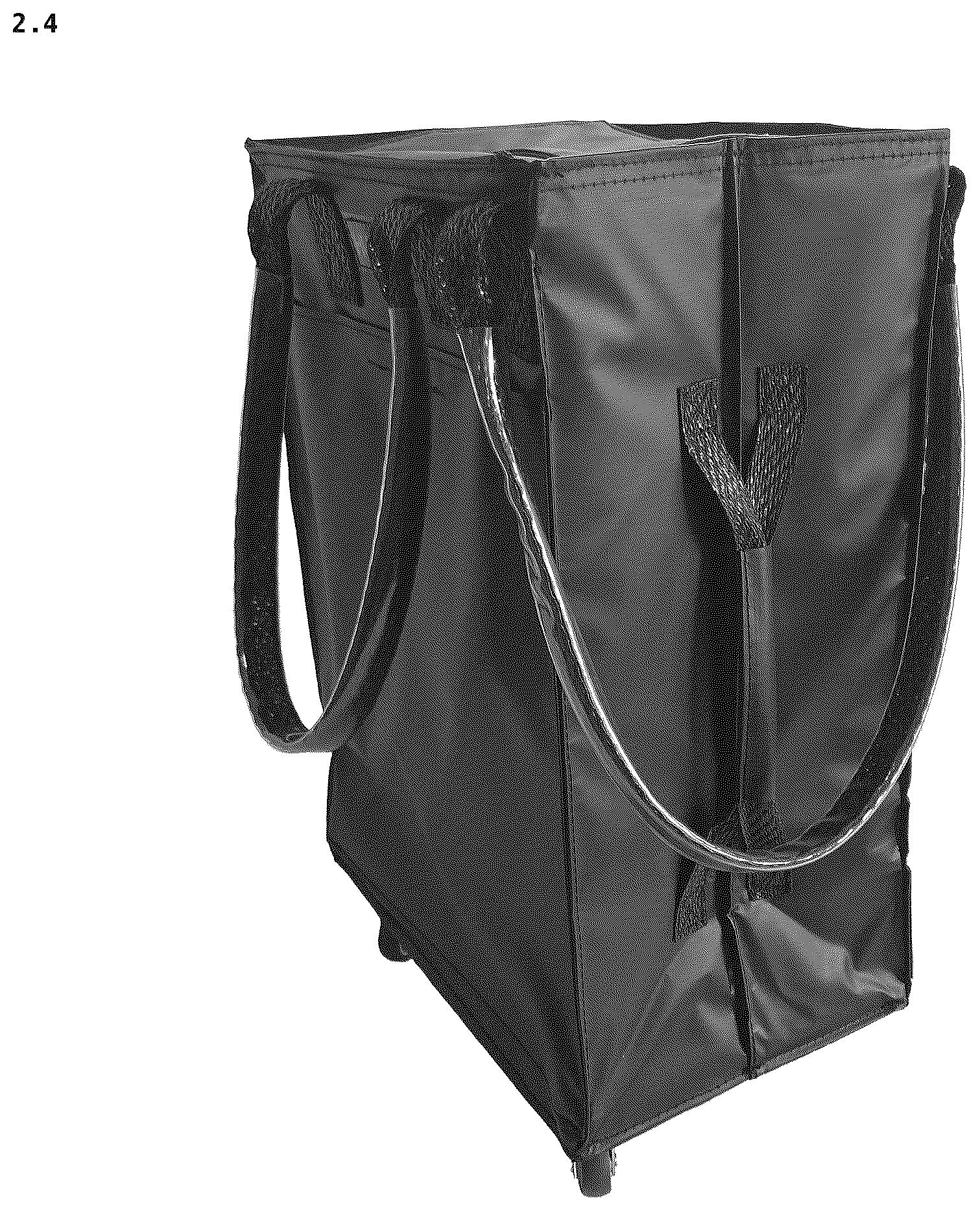 Patent USD1123384 Figure 4 – Cabin bag with wheels