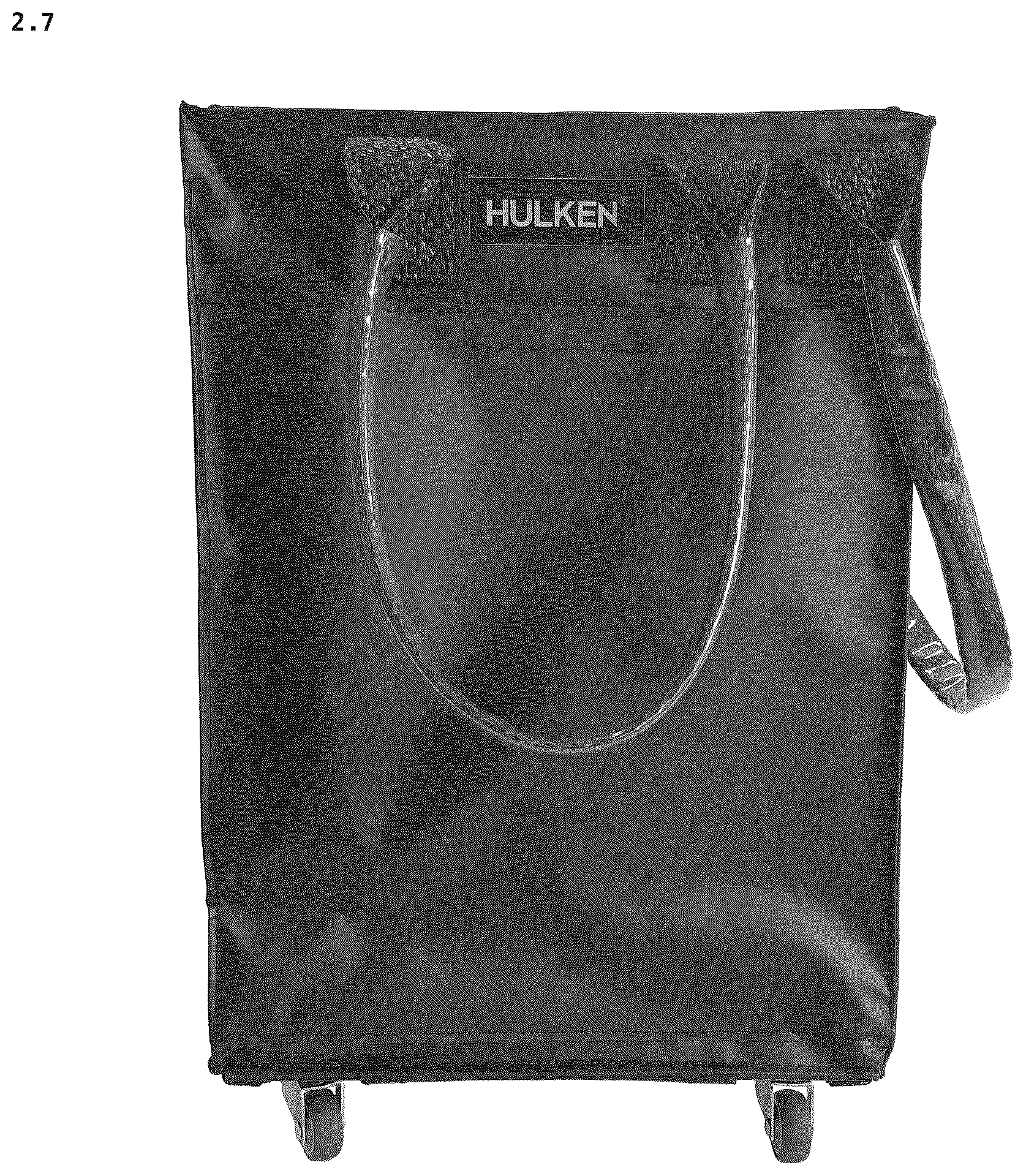 Patent USD1123384 Figure 7 – Cabin bag with wheels