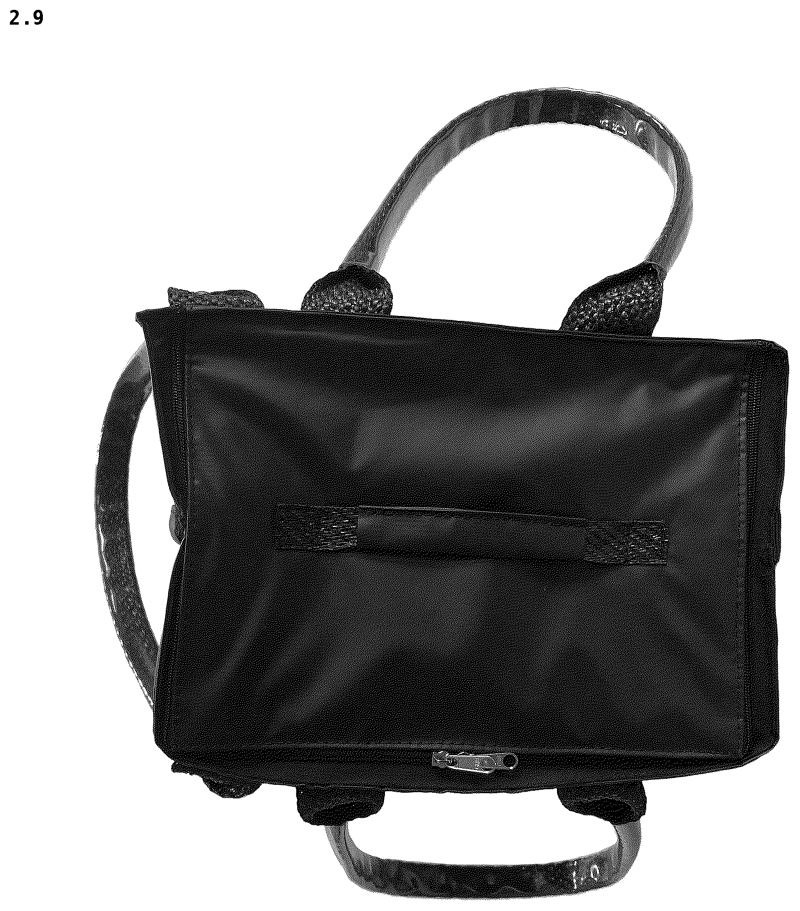 Patent USD1123384 Figure 9 – Cabin bag with wheels